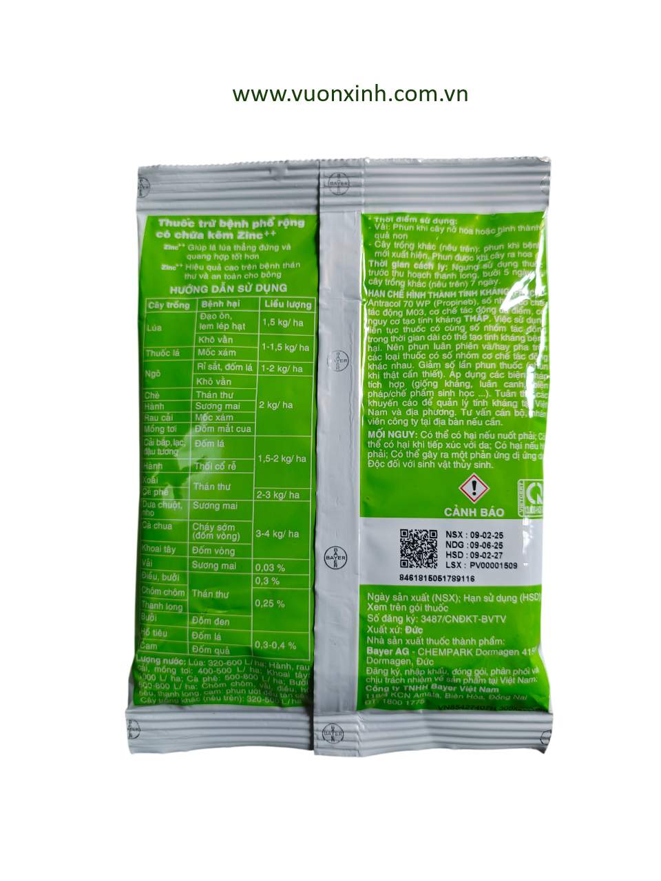 Thuốc diệt nấm ANTRACOL 70WP - Ảnh 2