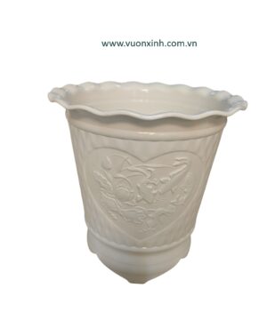 Chậu 4 chân Cá Sen 31x31 Trắng