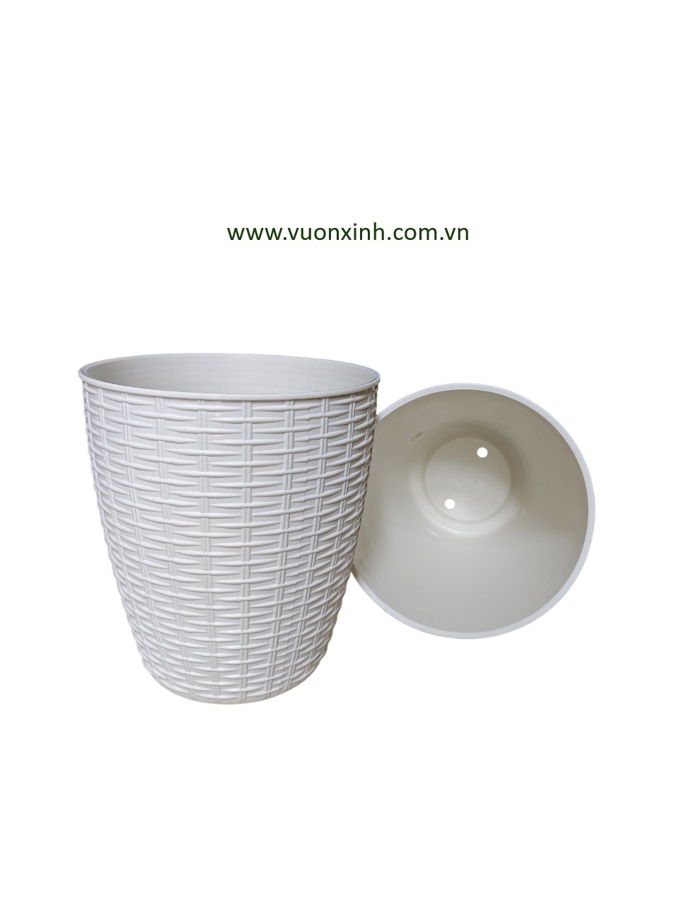 Chậu mây đan tròn 2 tấc 8 - Ảnh 2
