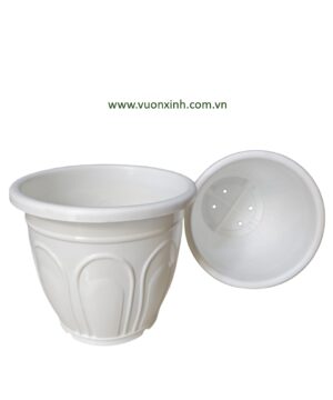 Chậu nhựa tròn Trắng T30-26