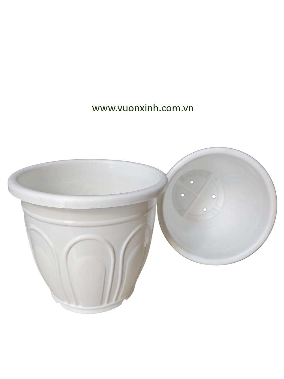 Chậu nhựa tròn Trắng T30-26