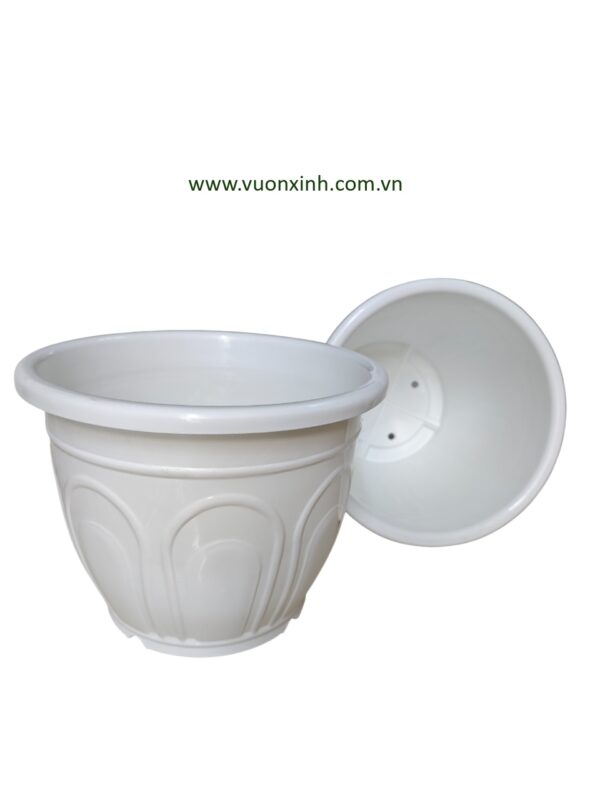 Chậu nhựa tròn trắng T40-30