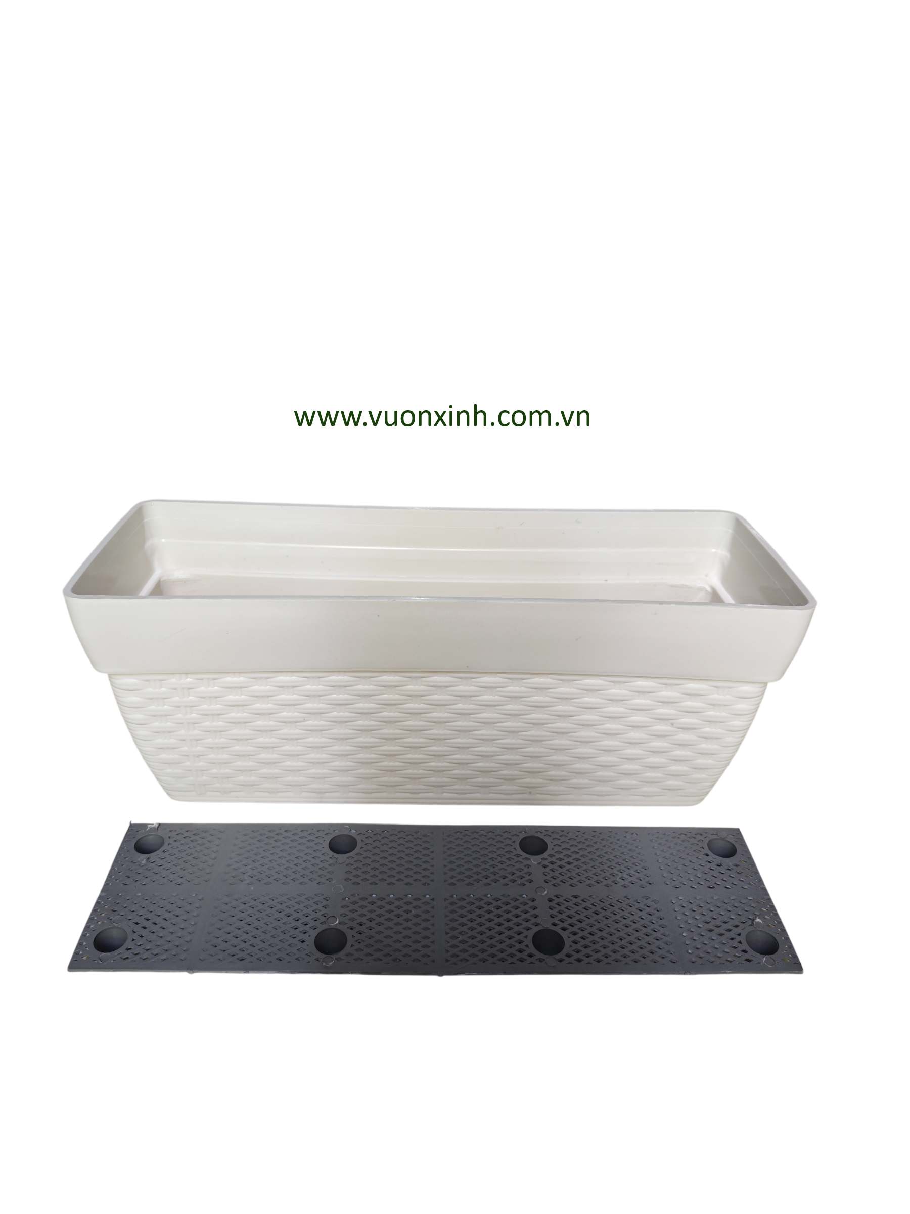 Chậu mây đan chữ nhật 6 tấc - Ảnh 2