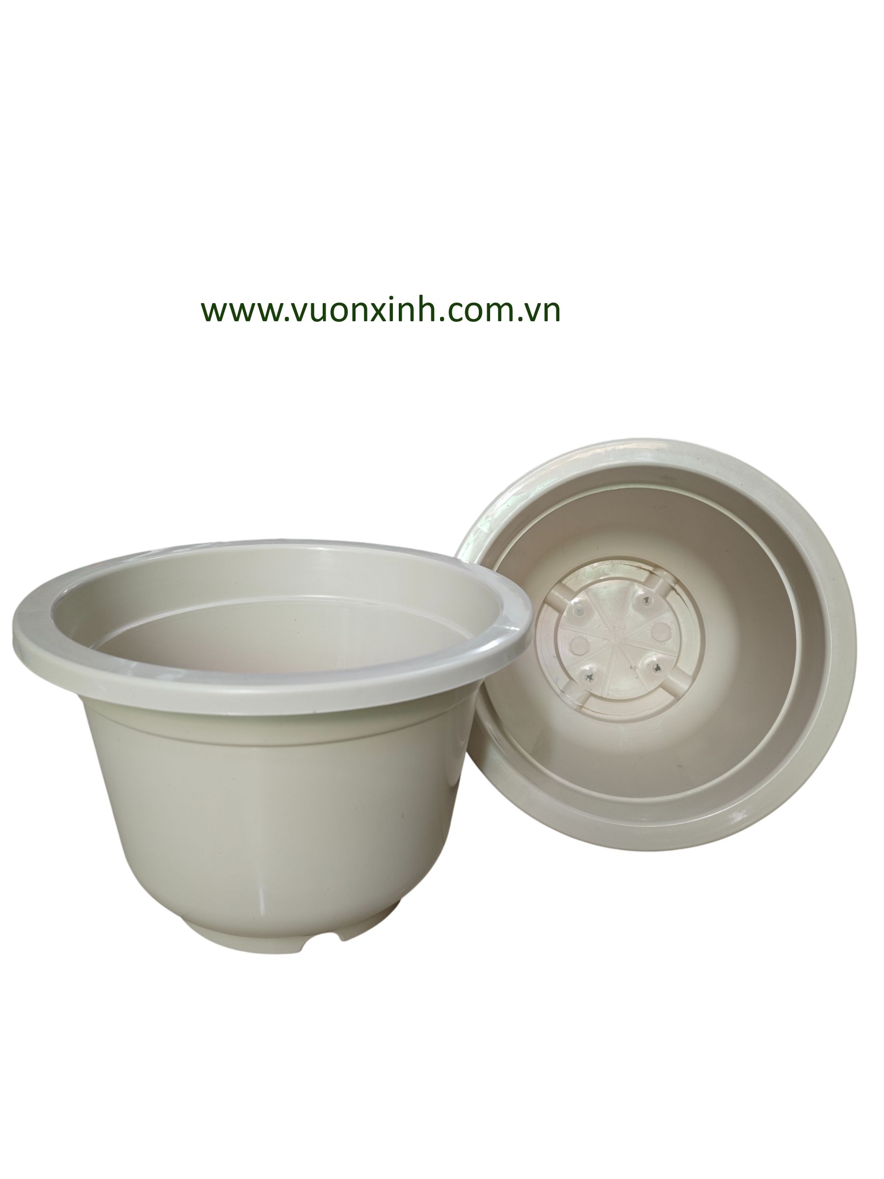 Chậu tròn HD 35x23 Trắng - Ảnh 3