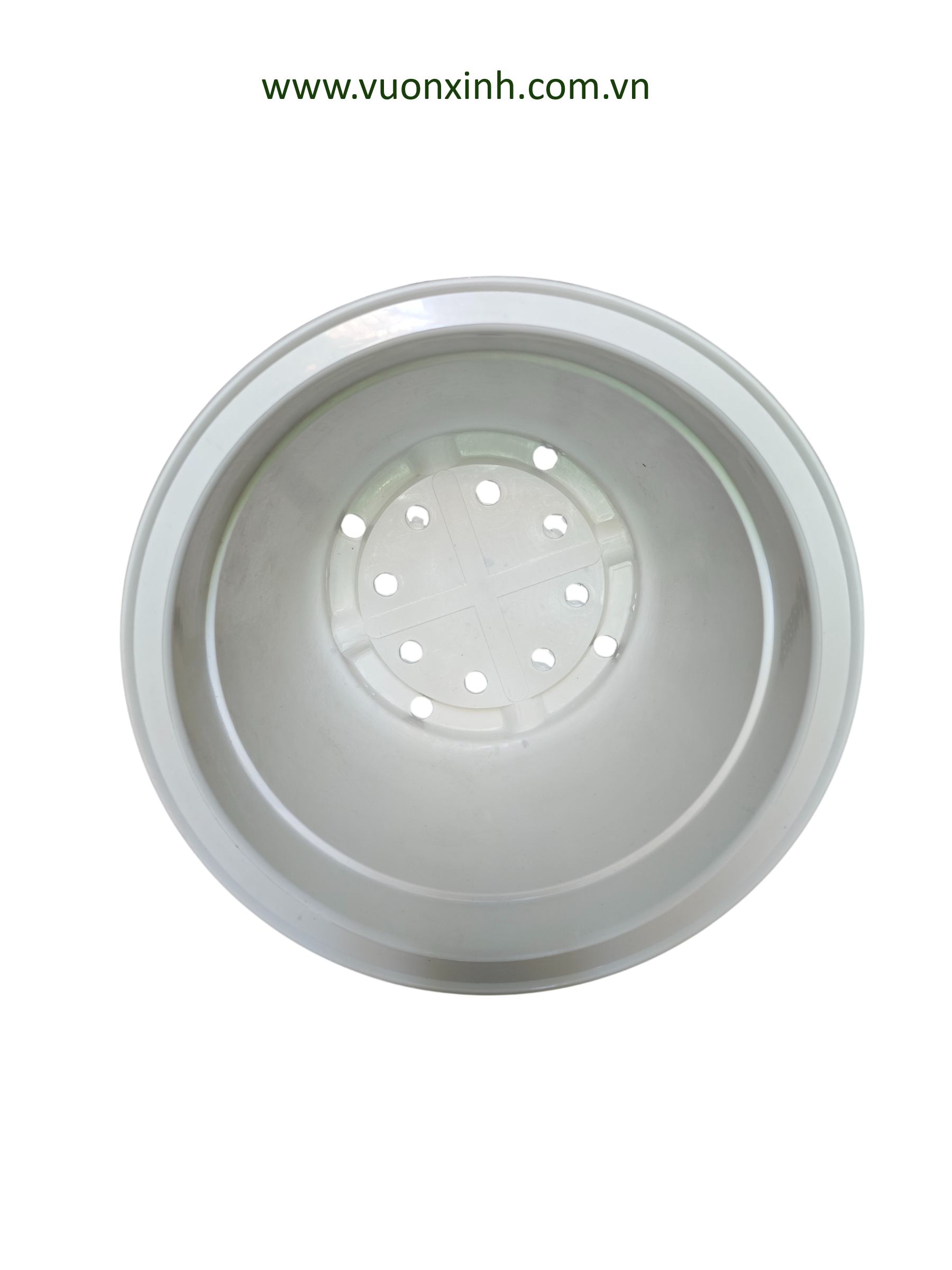 Chậu tròn cứng TK 32x21 Trắng - Ảnh 3