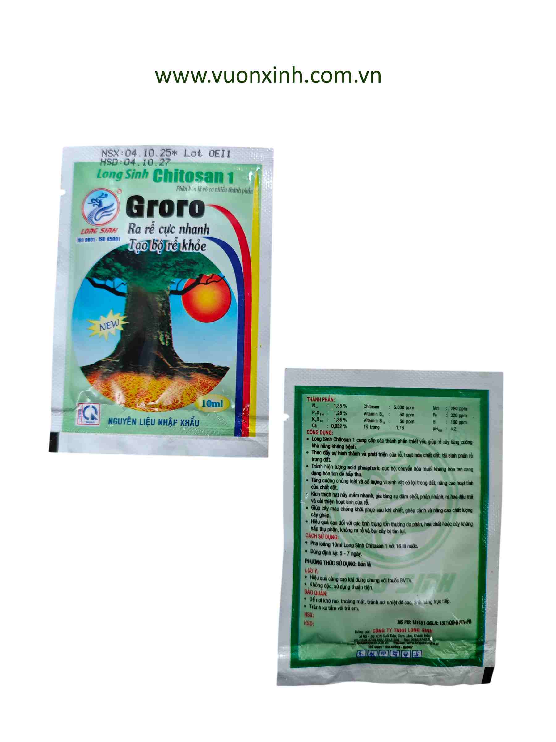 Groro Chitosan kích rễ - Gói 10ml - Ảnh 2