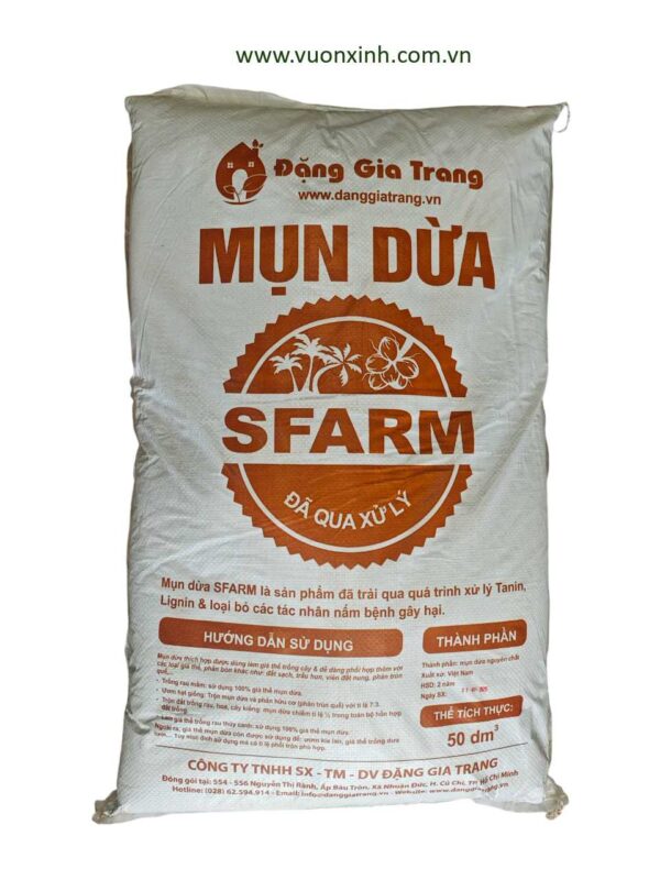 MỤN DỪA ĐÃ QUA XỬ LÝ SFARM_50dm