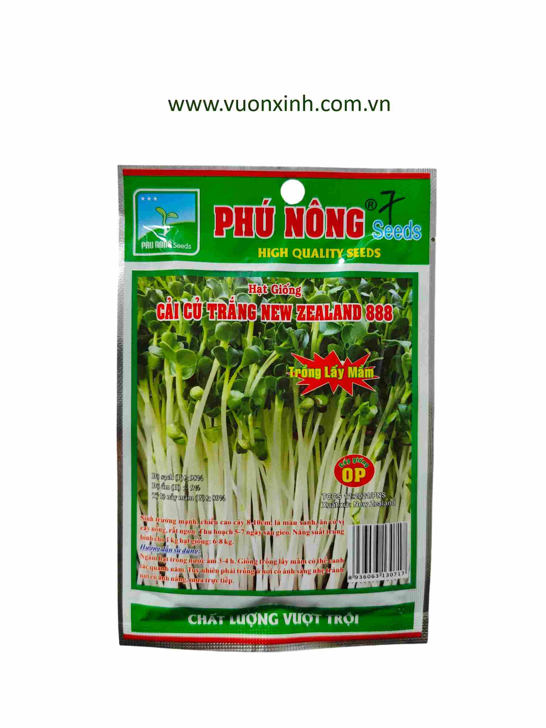 Mầm củ cải trắng New Zealand 888 gói 30gr