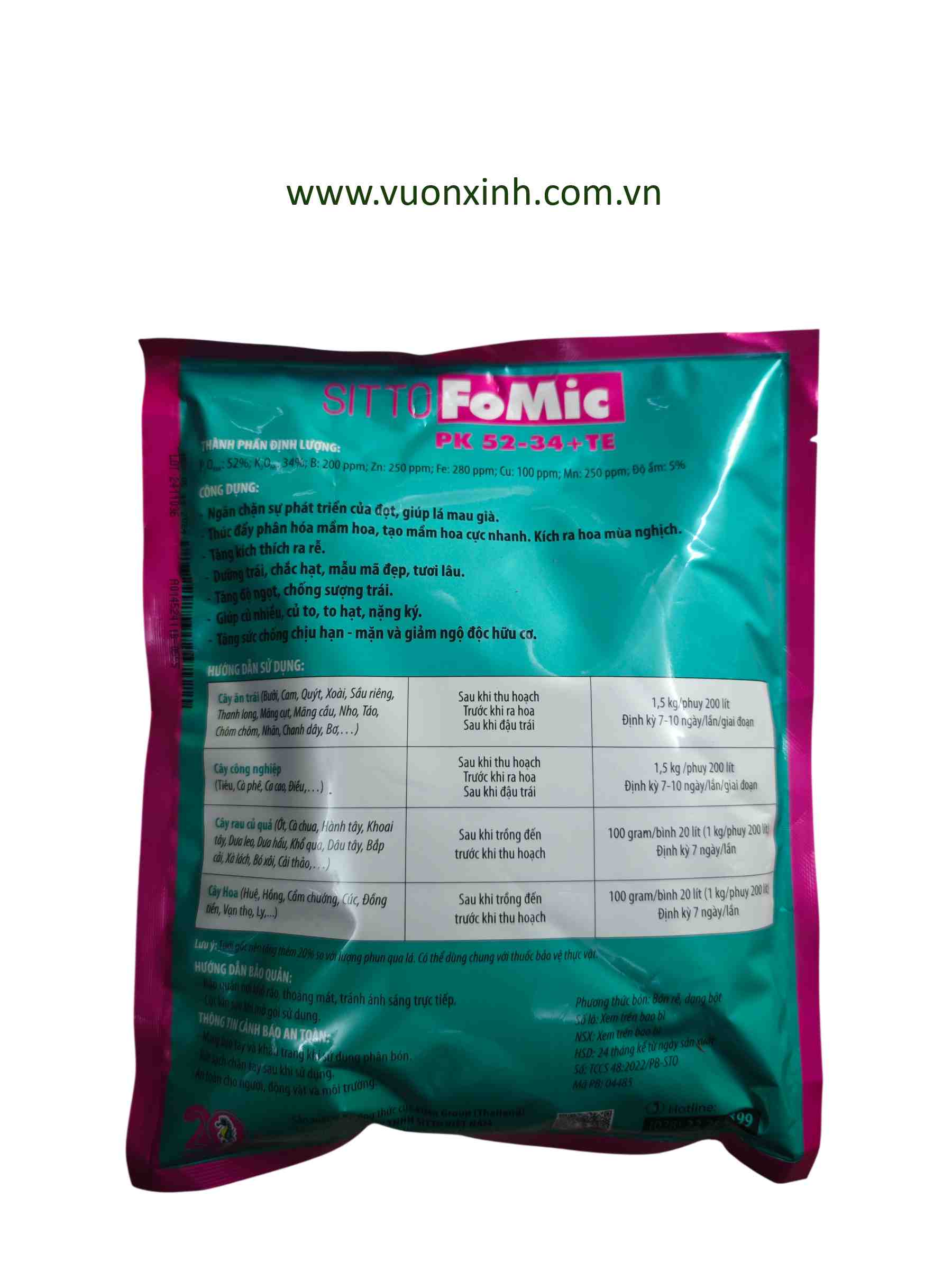 SITTO FOMIC PK 52-34+TE (gói 1kg) - Ảnh 2