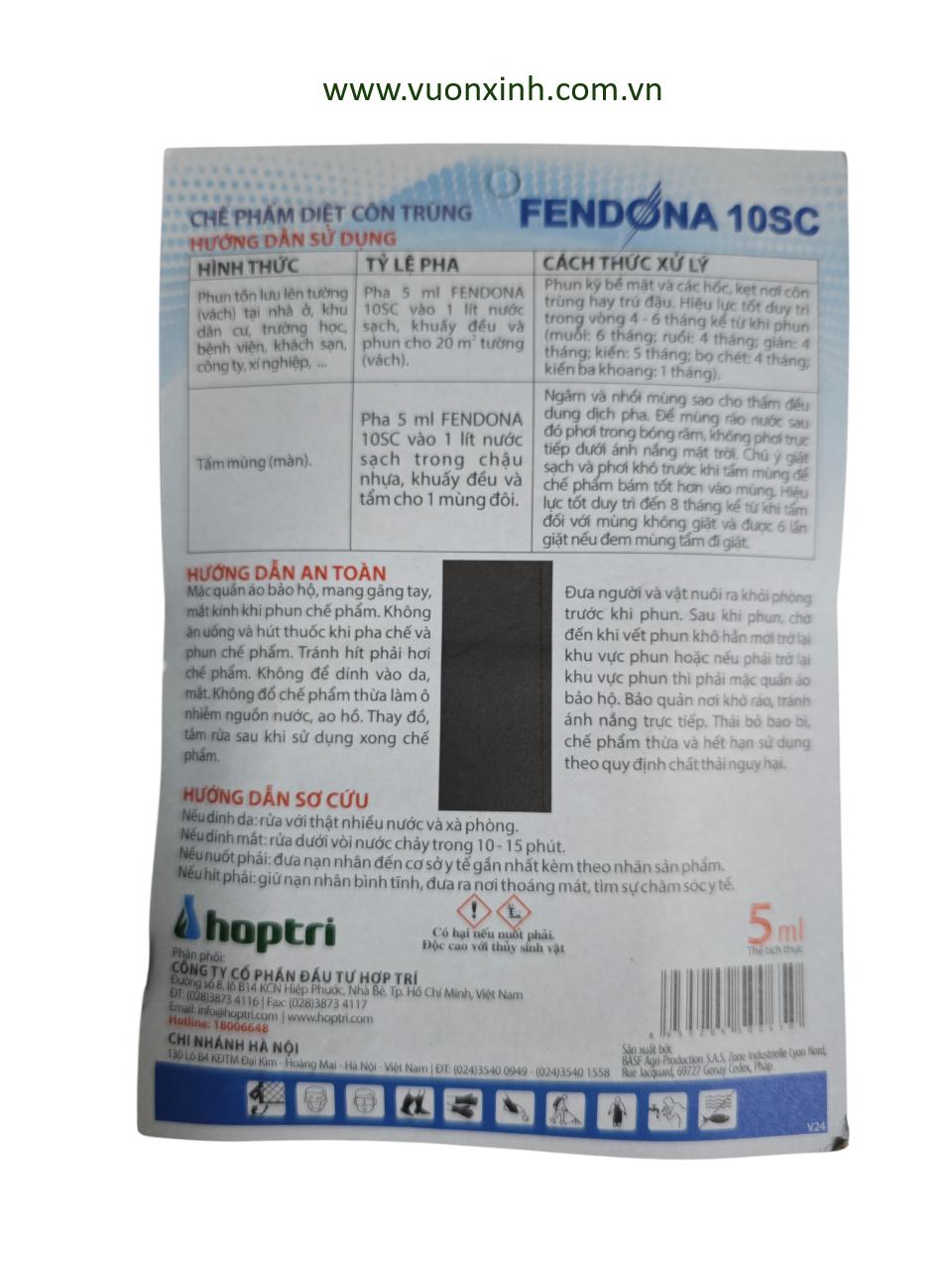 Thuốc diệt côn trùng FENDONA 10SC _5ml - Ảnh 2