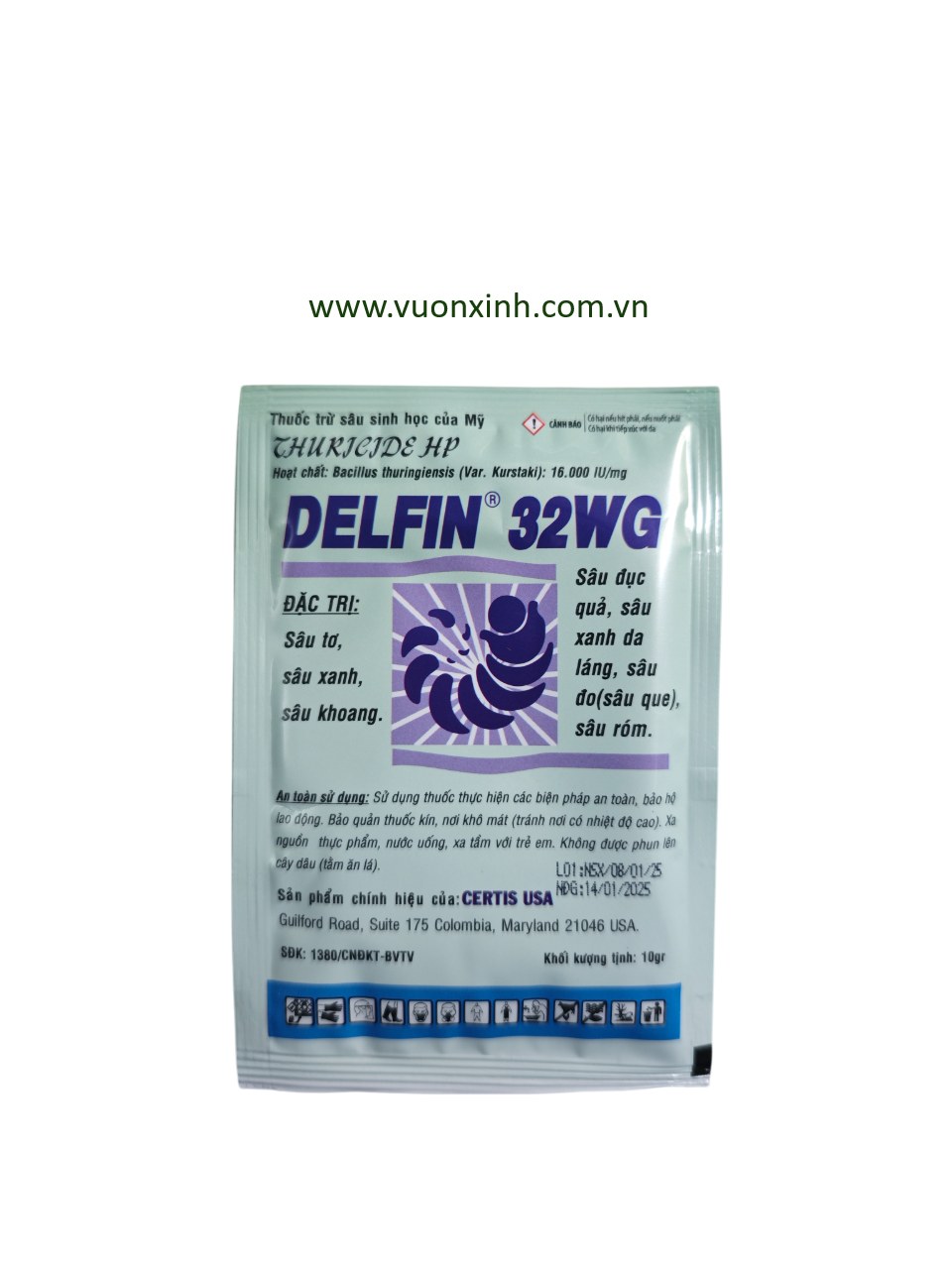 Thuốc trừ sâu sinh học DELFIN 32WG – 10gr