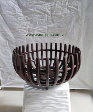 Chậu lan giả gỗ hình bí 2 tấc 6