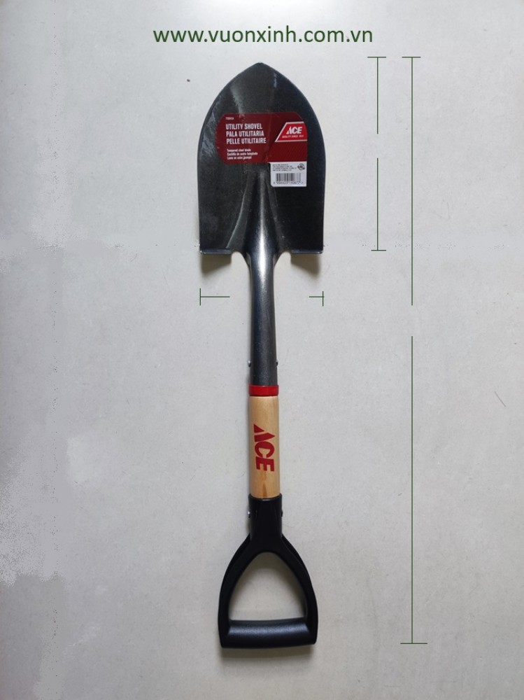 XẺNG XÚC ĐẤT CÁN GỖ 67CM ACE - Ảnh 2