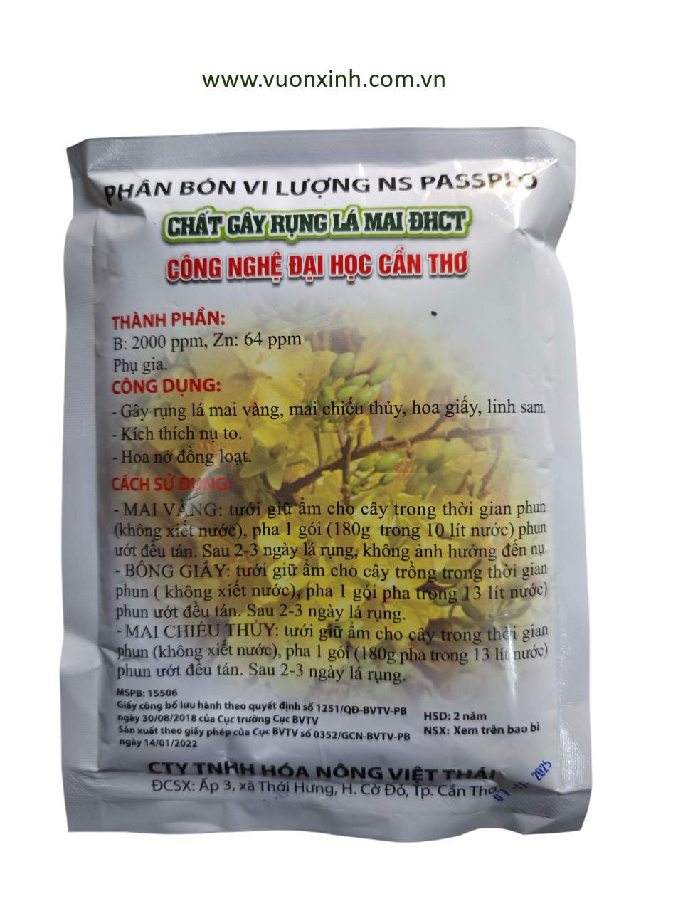 Chất Gây Rụng Lá Mai ĐHCT_gói 180gr - Ảnh 2