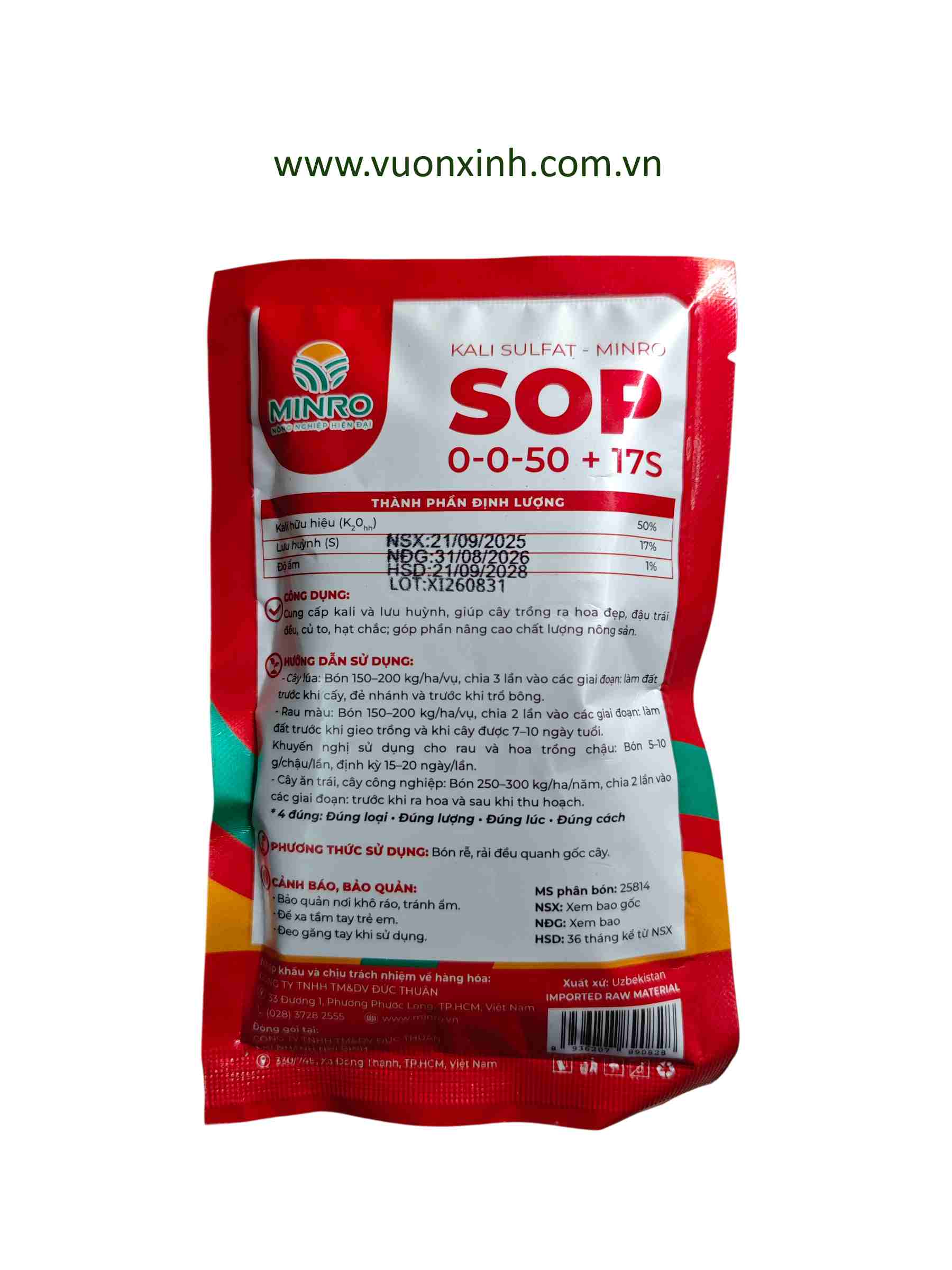 Kali Sulfat - Minro SOP gói 200gr - Ảnh 2